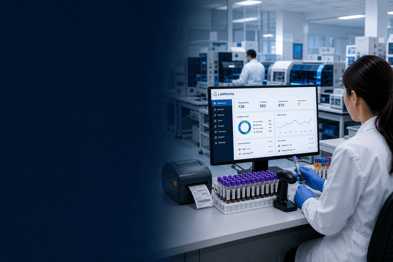 LabKinetiq connected laboratory software in a clinical lab